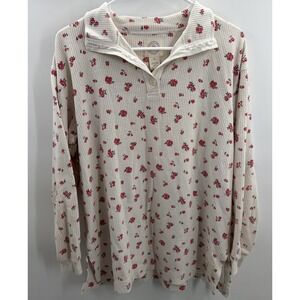 Vintage Victoria's Secret Rose Country Cottage Floral Cotton/Poly Long Sleeve S